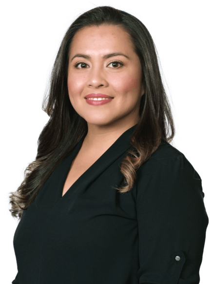 Portrait of smiling women in black dress