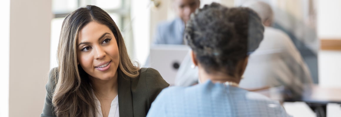Female laywer with client